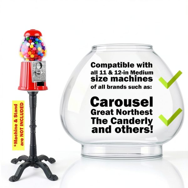 Carousel Gumball Machine Globe 12‑inch Glass Replacement by ACKSTAR-2