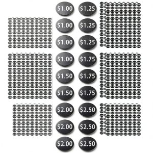 Vending Machine Price Labels HINZIC 1560pcs 12 Sheets Black Adhesive-0