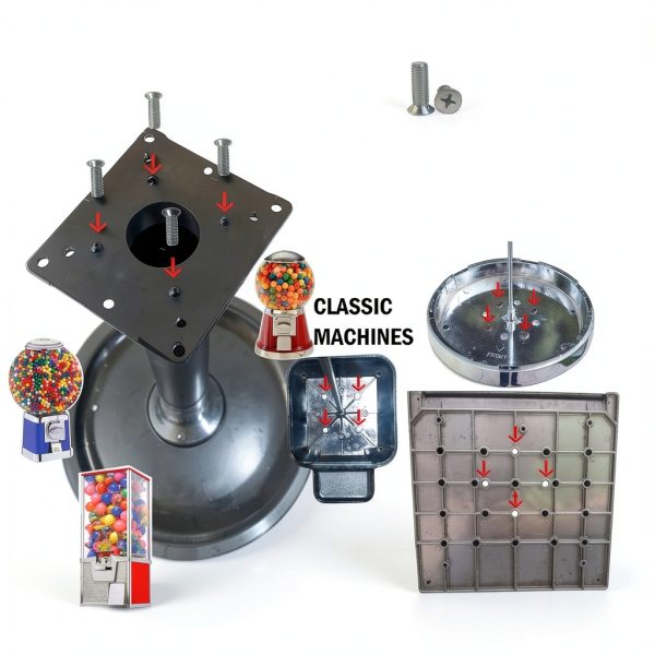 Single Metal Stand for Gumball Machine & Big Capsule Vending Machines. Bulk Candy Machine Stand with Round Base Specially for Small & Large Capsule Machines. Replacement Part - Color Black-4