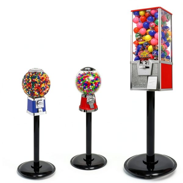Single Metal Stand for Gumball Machine & Big Capsule Vending Machines. Bulk Candy Machine Stand with Round Base Specially for Small & Large Capsule Machines. Replacement Part - Color Black-1