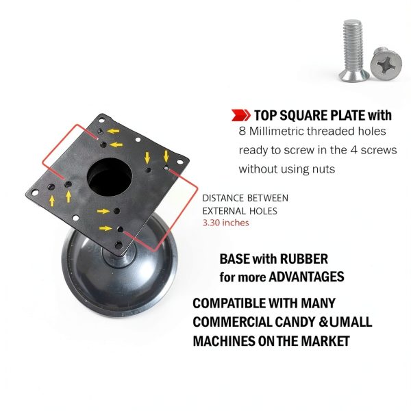Single Metal Stand for Gumball Machine & Big Capsule Vending Machines. Bulk Candy Machine Stand with Round Base Specially for Small & Large Capsule Machines. Replacement Part - Color Black-3