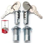 Lock and Key for Northwestern Machine Gumball Lid Key 1/4" Thread 2pc-0