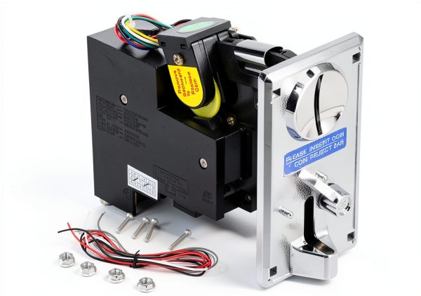 Coin Acceptor, CPU Multi Coins Acceptor Selector, Comparable Roll Down Coin Mech Electronic Coin Selector, for Arcade Game Vending Machine(Silver Gray)-0