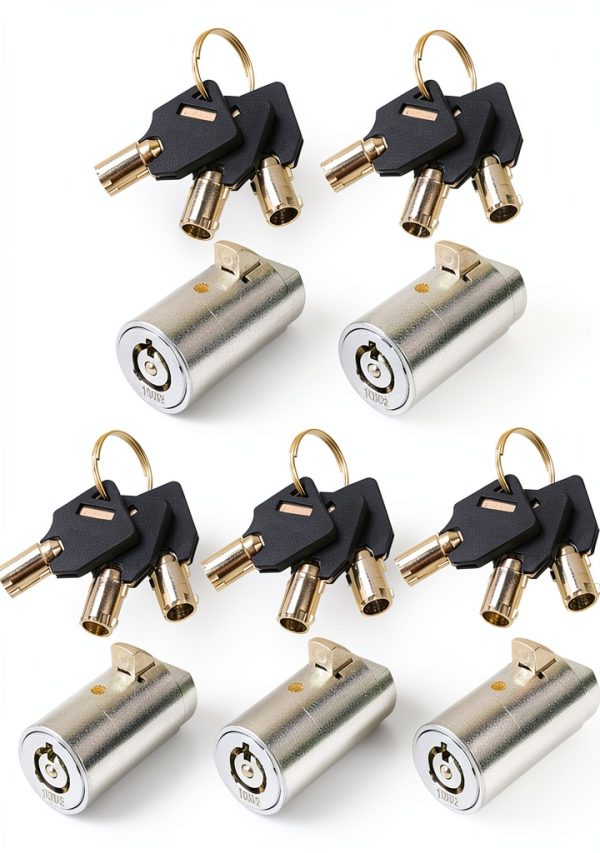 Candy Machine Key, High Security Vending Machine Lock and Key (Keyed Alike), 5-Pack Soda Machinee Locks Pick Tubular Lock Pick for Coke Machine, Pepsi Machine, Snack Machine-0